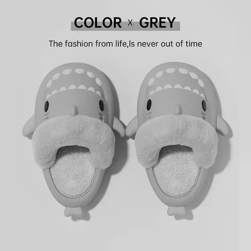 RSLIDES™: Shark Cozy Fur Slippers