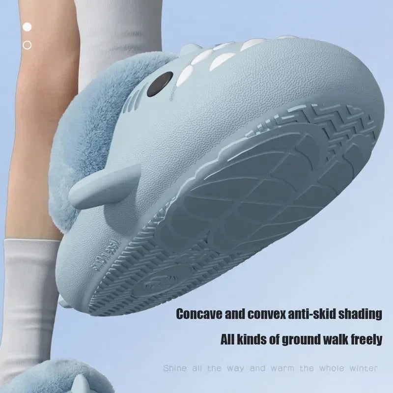 RSLIDES™: Shark Cozy Fur Slippers
