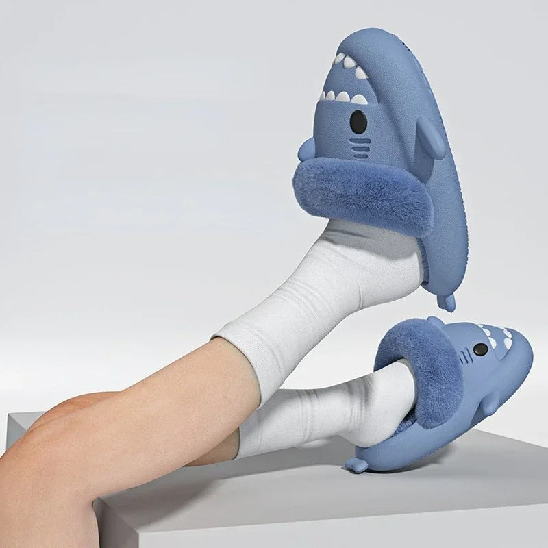 RSLIDES™: Shark Cozy Fur Slippers